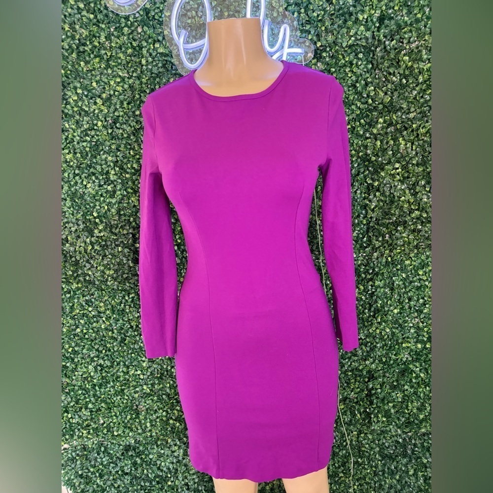 💜 J.Crew Long Sleeve Purple Knit Dress – Petite Small – Size PS